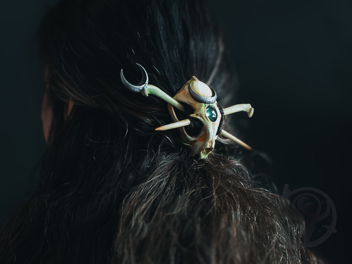 Hand-Painted Faux Skull Hair Pin Fascinators